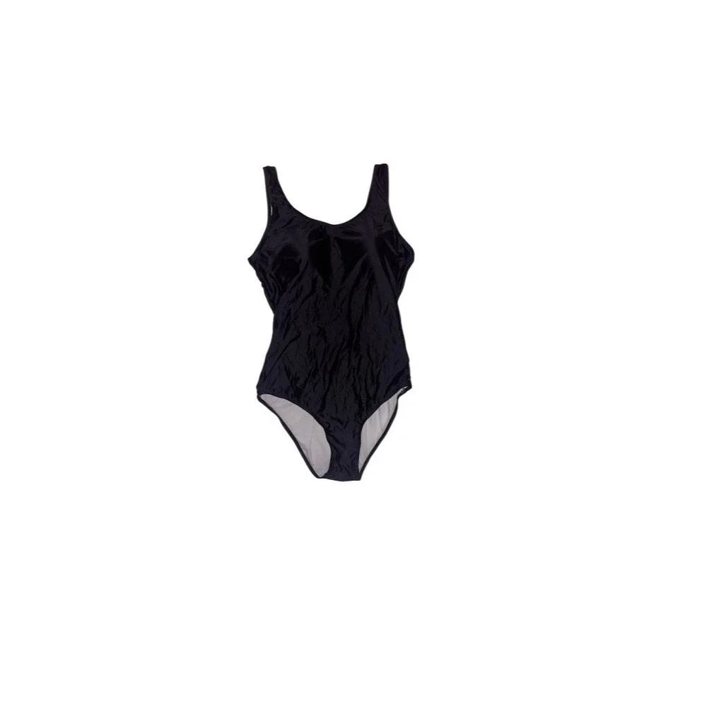 LASCANA One-Piece Swimsuit Womens Size M Black Scoop Neck Strappy Back no‎ tags